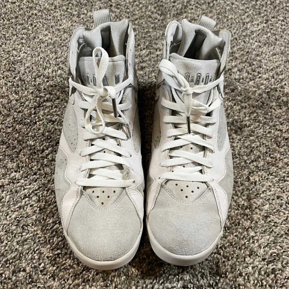 Air Jordan 7 Retro Pure Money White Metallic Silver 304775-120 Mens Size 11